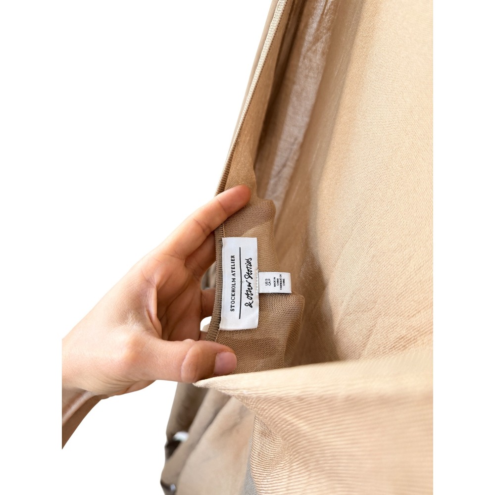 & Other Stories Stockholm Atelier Beige Knit Scoop Back Maxi Dress Small - Picture 7 of 7